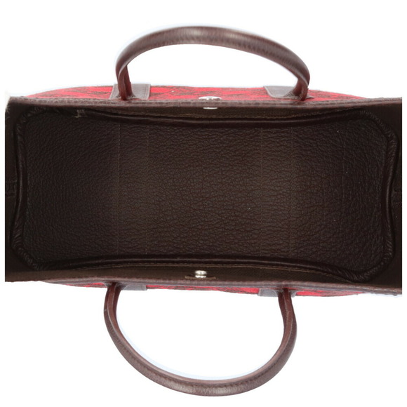 HERMÈS Garden Handbag Toile Seau H Red HERMÈS - Picture 5 of 11